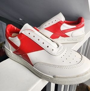 Vintage 80s Jacomino Red+White Tennis Shoes Trainers Sneakers Mens Size 8 Grunge